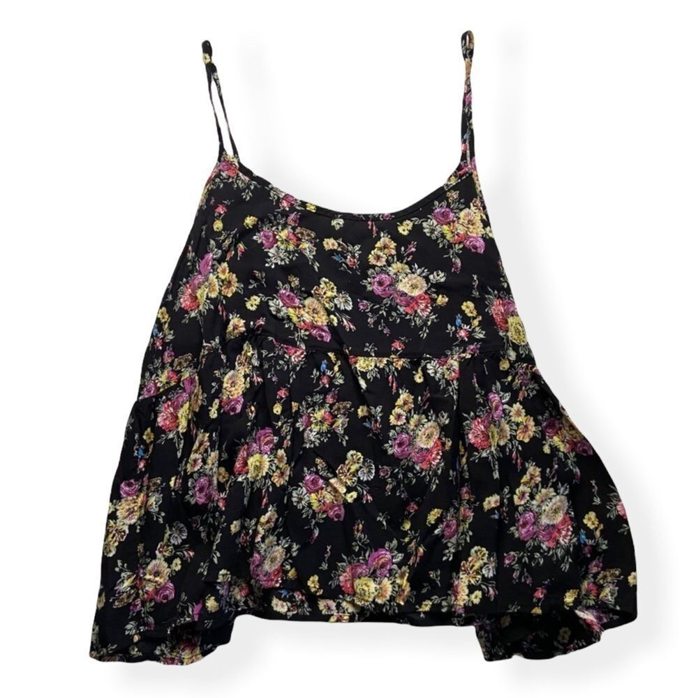 FTC Comfy Floral Black Loose Tank Top